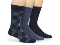 Patterned Crew Socks - 3 Pack Navy view