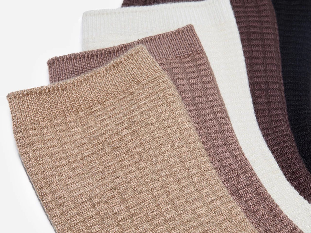 Neutrals Waffle Women's Crew Socks - 5 Pack