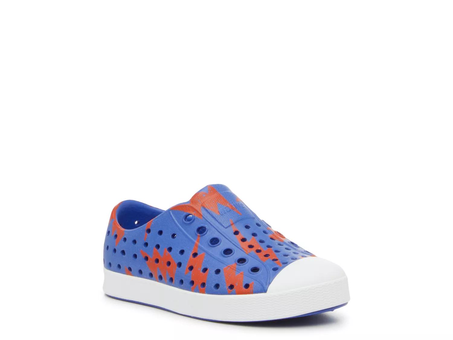 Native Jefferson Slipon Sneaker Kids' In Uv Blue/red Lightning Bolt Print