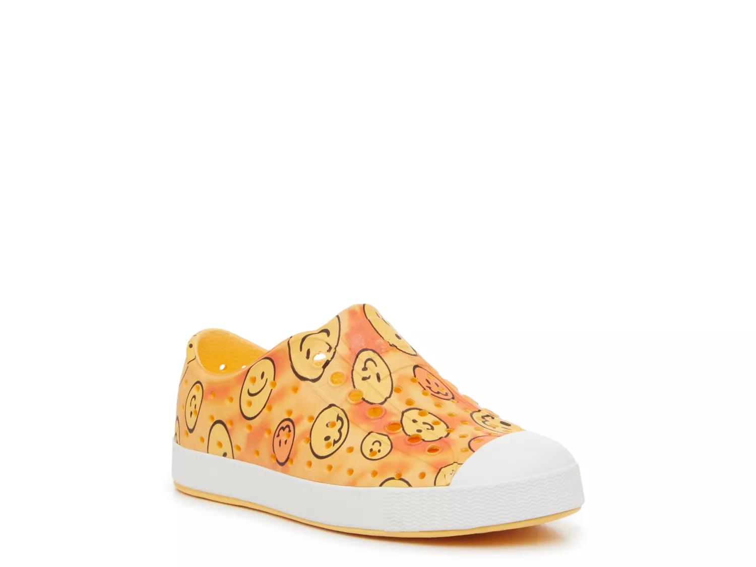 Native Jefferson Slipon Sneaker Kids' In Yellow/orange Happy Smiley Tie-dye