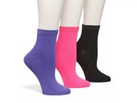 Glitter Top Women' Half Crew Socks - 3 Pack Black/Pink/Purple view