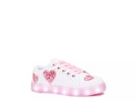 Glitter Heart Light-Up Sneaker - Kids' White view