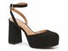 Lasharen Platform Pump Black Fabric view