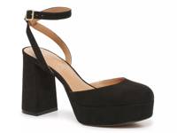 Lasharen Platform Pump Black Fabric view