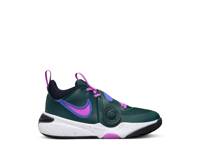 Team Hustle D 11 Basketball Sneaker - Kids' Green/Pink view
