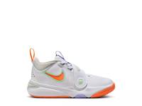 Team Hustle D 11 Basketball Sneaker - Kids' White/Orange view