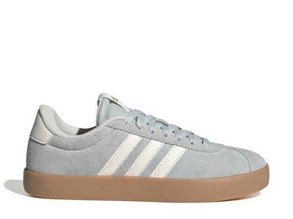 Featuring a grey adidas VL court sneaker.