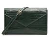 Patterned Envelope Clutch Dark Green Croc Print view