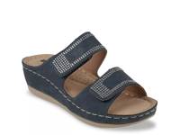 Rea Wedge Sandal Navy view