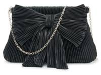 Pleated Bow Clutch Black view