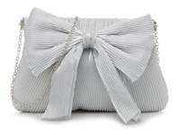 Pleated Bow Clutch Silver Metallic view