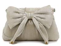 Pleated Bow Clutch Gold Metallic view