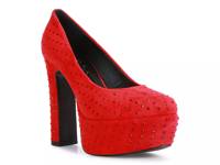 Poppins Platform Pump Red view