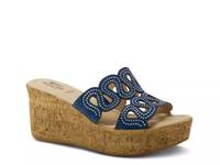 Mssteamy Wedge Sandal Navy Suede view