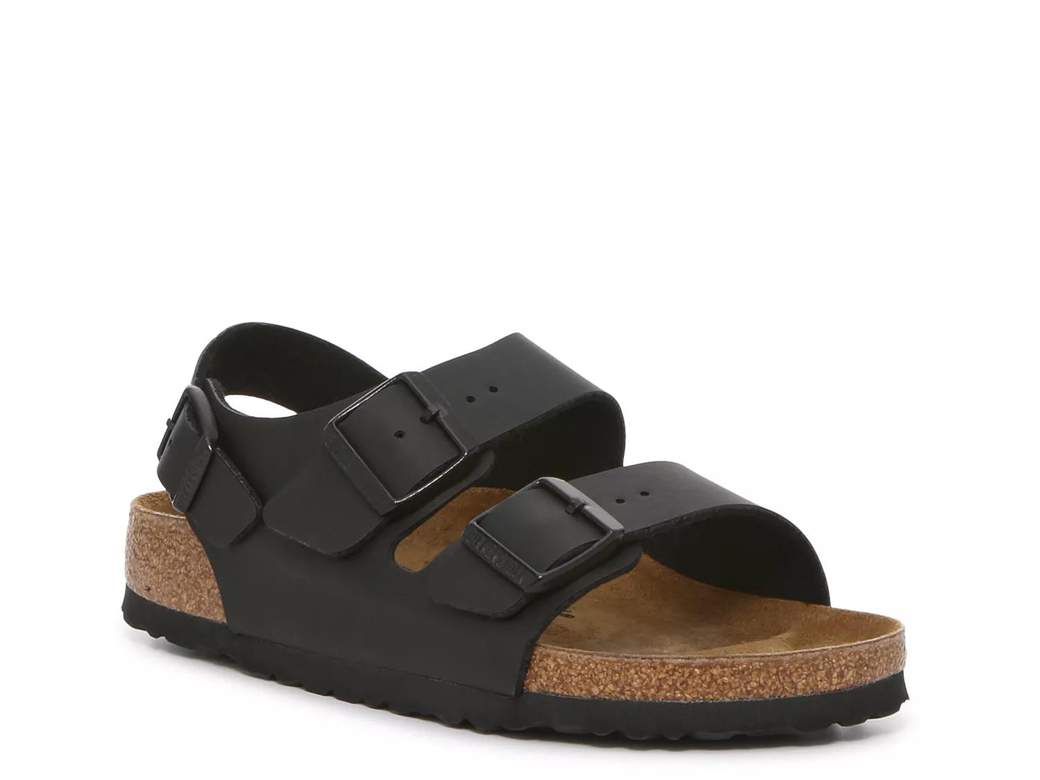 Birkenstock Milano Sandals Black Size 8? US.  Birkenstock Milano Slingback Back Strap Leather Sandals EU  main image 4