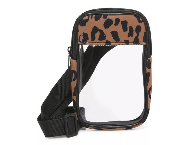 Leopard Trim Clear Crossbody