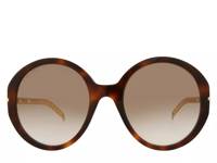 Circular Oversized Sunglasses Brown/Gold Metallic view
