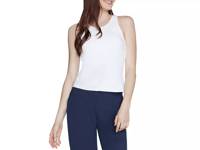 GO WALK Women's Shelf Bra Tank Top White view