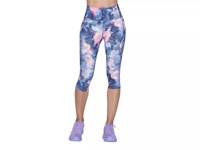 GO WALK Women's High-Waisted Capri Leggings Navy/Pink view