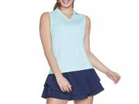 GO DRI SWIFT Women's Polo Tank Light Turquoise view