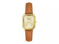 Octagonal Leather Band Watch - FINAL SALE Gold/Cognac view