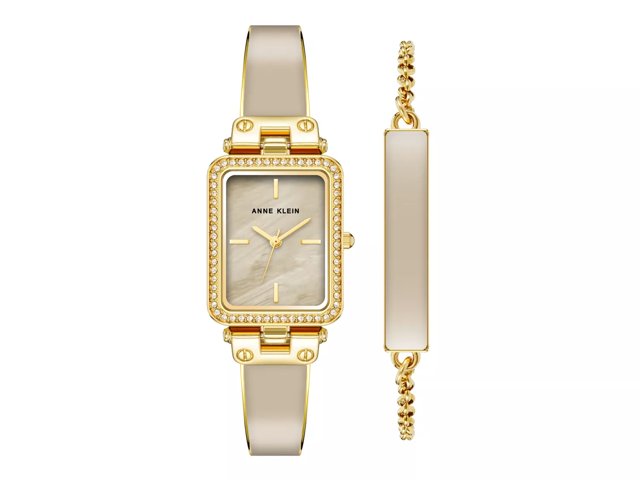 Rectangular Crystal Watch & Bracelet Set - FINAL SALE