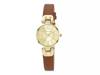 Leather Strap Watch - FINAL SALE Dark Brown/Gold Metallic view