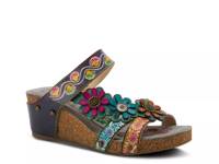 Delight Wedge Sandal Navy Multicolor view