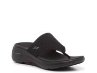 GO WALK Arch Fit Glam Wedge Sandal Black view