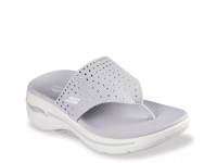 GO WALK Arch Fit Glam Wedge Sandal Grey view