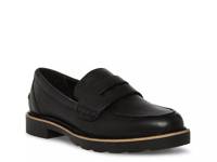 Lugged Waterproof Penny Loafer Black Leather view