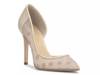 Prizma Pump Off White Polka Dot Print Mesh Fabric view