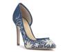 Prizma Pump Denim Blue/Ivory Floral Embroidered Fabric view