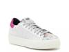 Thea Sneaker - Women's Flow Off White/Hot Pink/Multicolor Floral Print Tongue view
