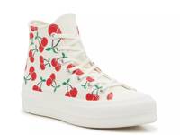 Chuck Taylor All Star High-Top Platform Sneaker - Women's Egret Off White/Red/Green Cherry Print view