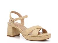 Liliena Platform Sandal Beige Raffia Fabric view