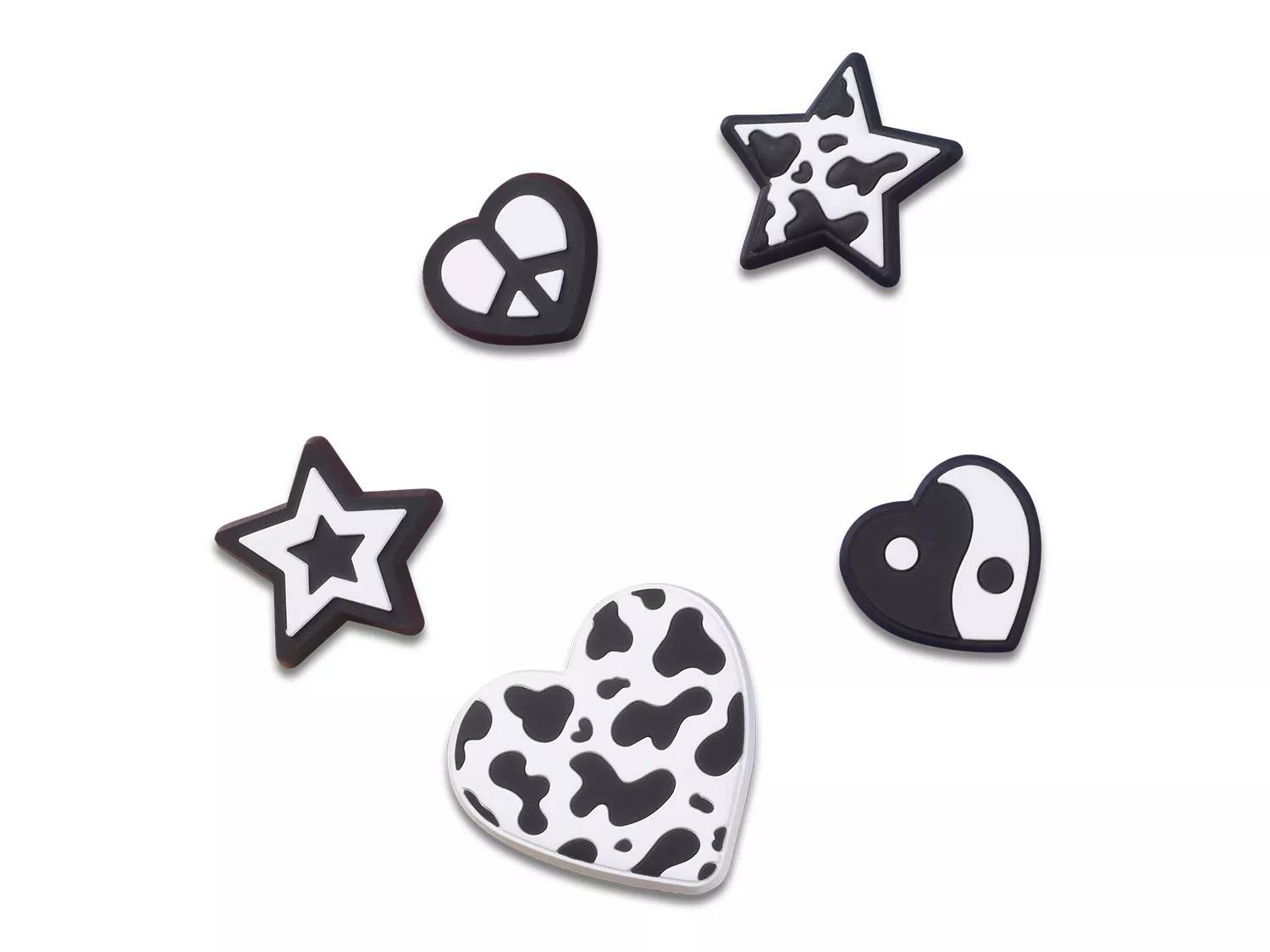 Mono Black & White Jibbitz Set - 5 Pack