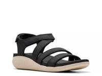 Cloudsteppers™ Glide Hi Ella Wedge Sandal Black view