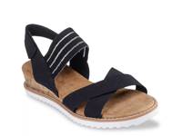 BOBS from Skechers Desert Kiss Shore Enough Wedge Sandal Black view