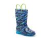 Shark Light-Up Rain Boot - Kids' Blue/Green Shark Print view