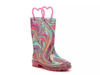 Swirly Lighted Rain Boot - Kids' Multicolor Swirl Pattern view