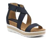 Capers Wedge Sandal Navy view