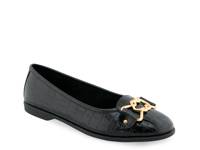 Bia Ballet Flat Black Croc Print view