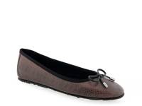 Pia Ballet Flat Mocha Brown Snake Print Leather view