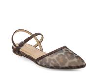 Martine Flat Brown/Black Leopard Print Mesh Fabric view