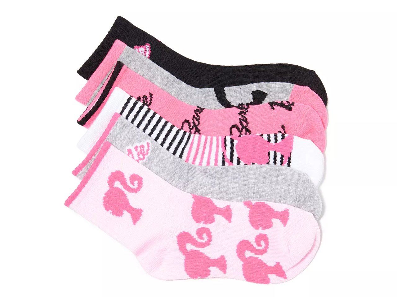 Barbie Kids' Crew Socks - 6 Pack