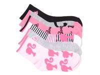 Barbie Kids' Crew Socks - 6 Pack Pink/Black/White view