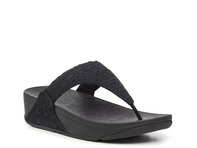 Lulu Geo-Webbing Wedge Sandal