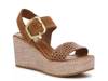 Imani Wedge Sandal Saddle Brown Croc Print view