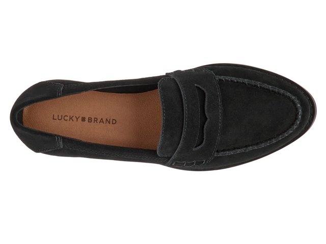 Lucky Brand Black Suede Derby Shoes Size 8 CARTHY SUEDE LOAFER FLAT | Lucky Brand main image 4